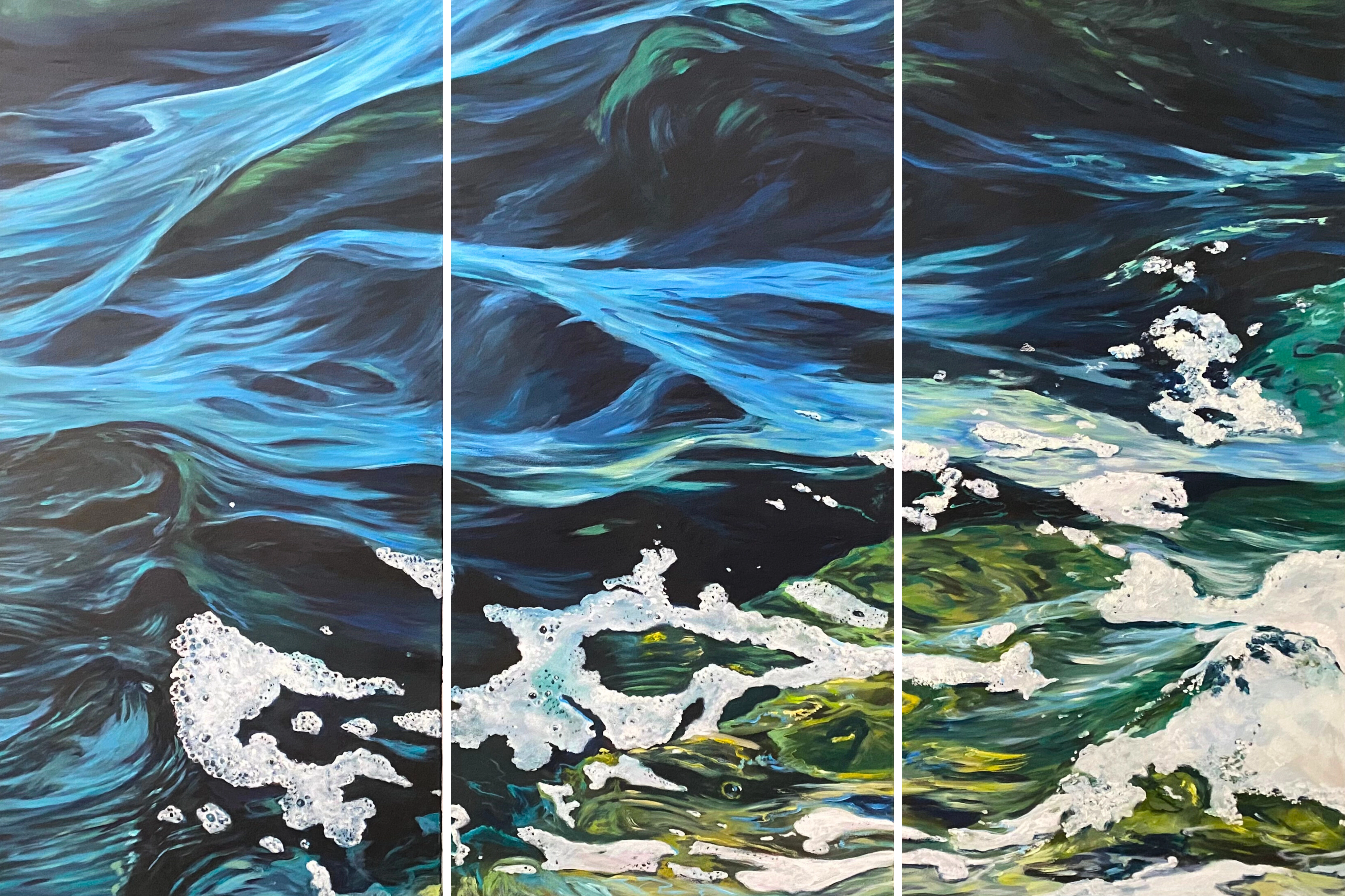 Peinture Draps d'eau (Triptyque)
